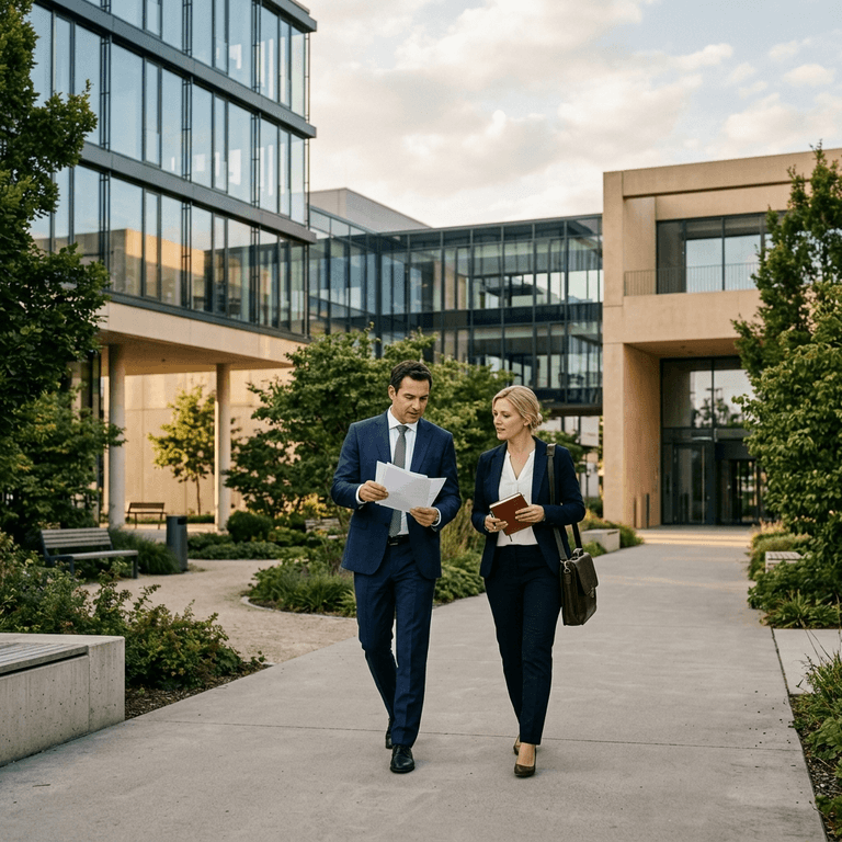 Business professionals at a factory visit in Germany